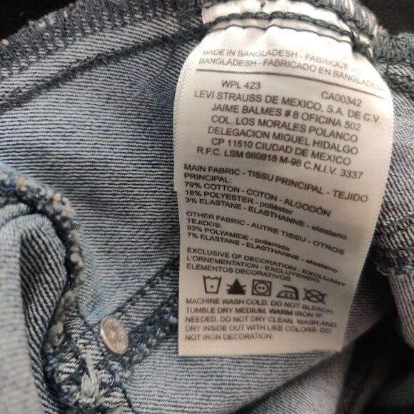 Levi Strauss Womens Maternity Jeans Skinny Stretch Belly Panel Denim Blue Size M - Picture 5 of 5